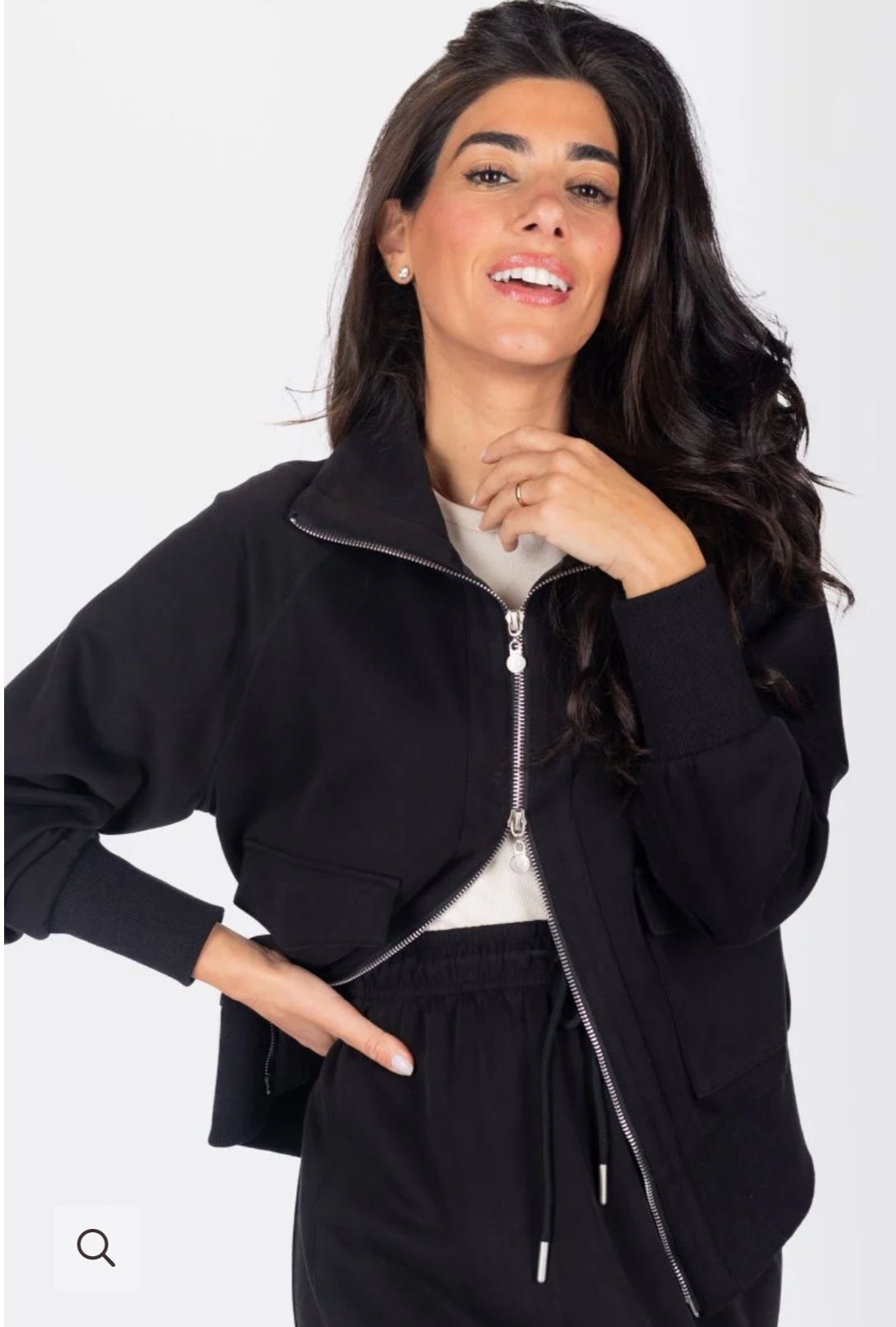 Yakira Bella Mina Zip Up -Black