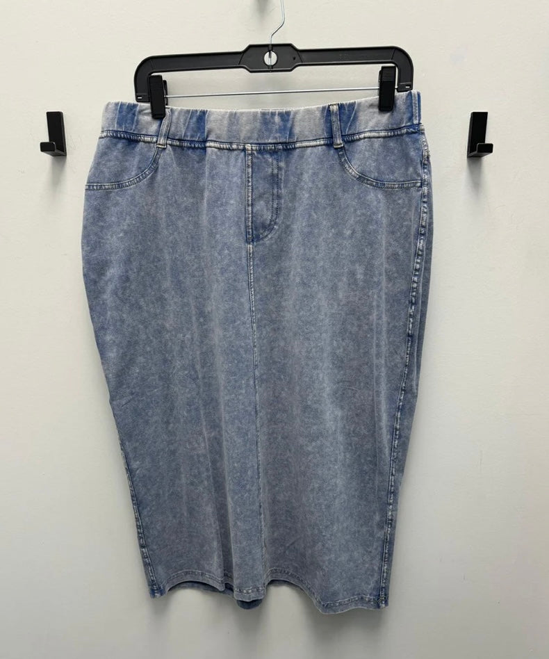 DRAMA NYC PLUS Acid Wash Pencil Skirt