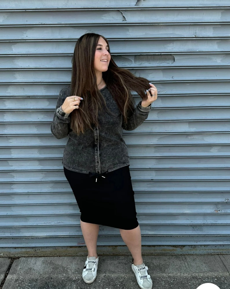 DRAMA NYC PLUS Stone Wash Button Down Top- 3 Colors