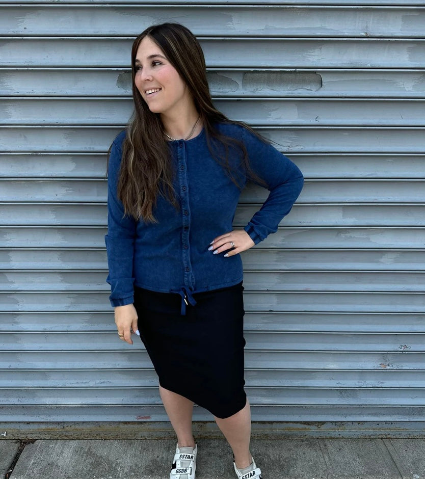 DRAMA NYC PLUS Stone Wash Button Down Top- 3 Colors