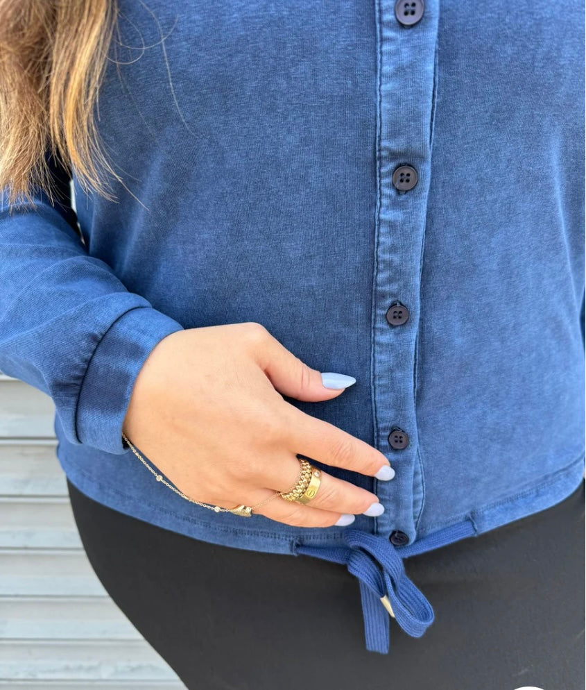 DRAMA NYC PLUS Stone Wash Button Down Top- 3 Colors