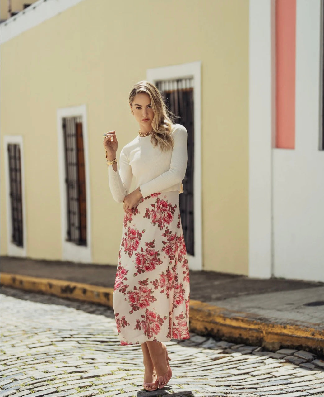 Bliss Combo Slip Dress Pink Floral