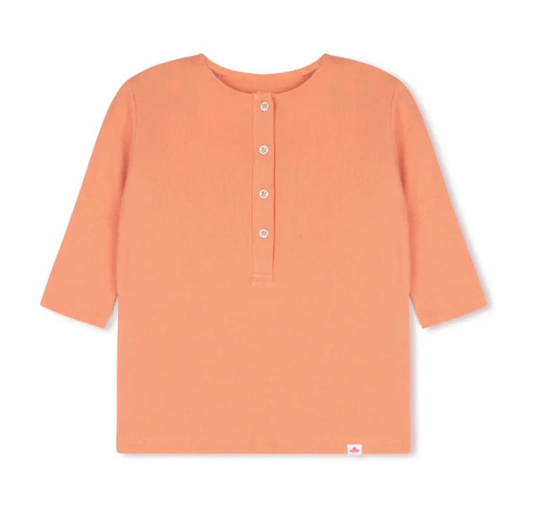 GIRLS RIBBED HENLEY TSHIRT - 4 Colors