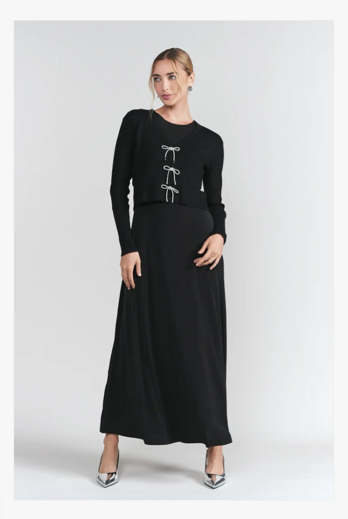 ADINA LV Sleeveless Jersey Dress Black