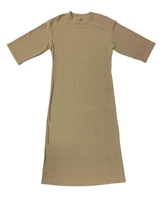 Undercover Oversized Tee Dress-Tan