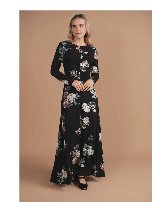 Bliss Ruched Jersey Dress - Floral