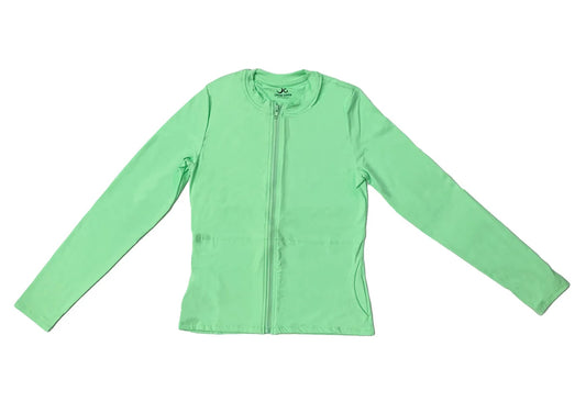 Under Cover Water- zip up top Neon green