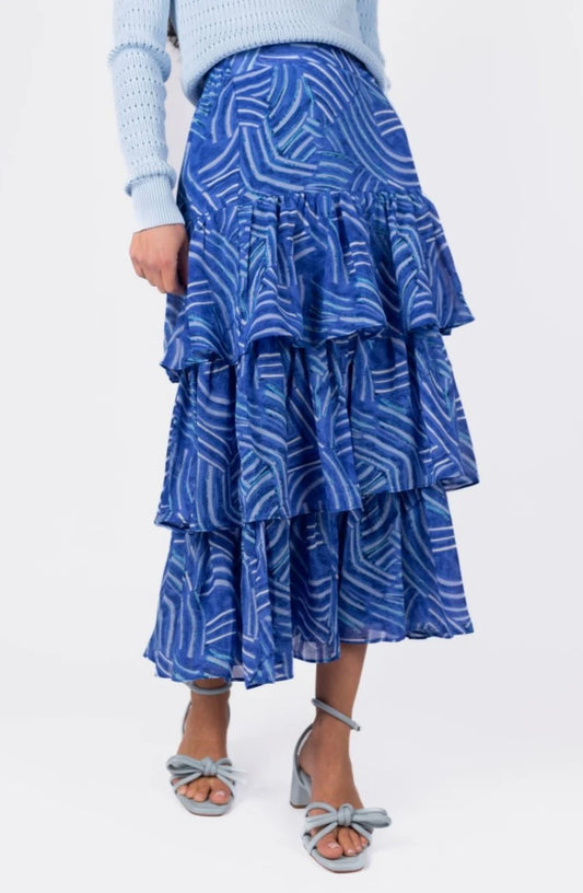YAKIRA BELLA GIA SKIRT (BLUE MULTI)