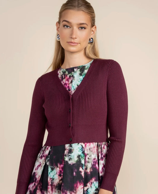 Apparalel FOLIE CARDIGAN IN PLUM