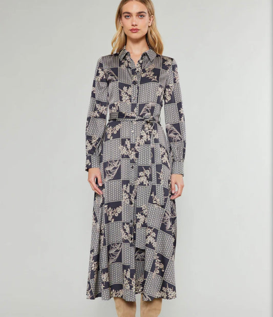 Current Air PANELED BUTTON UP DRESS
