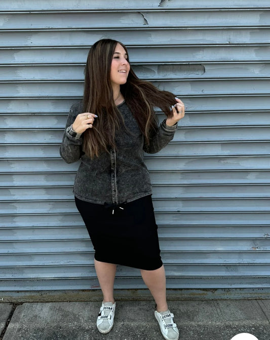 DRAMA NYC PLUS Stone Wash Button Down Top- 3 Colors