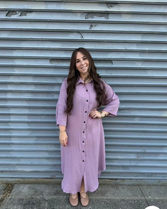 DRAMA NYC PLUS Lovely Lilac Gauze Dress