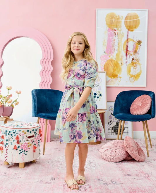 PORTER SAGE LARGE PURPLE FLORAL DRESS 2102