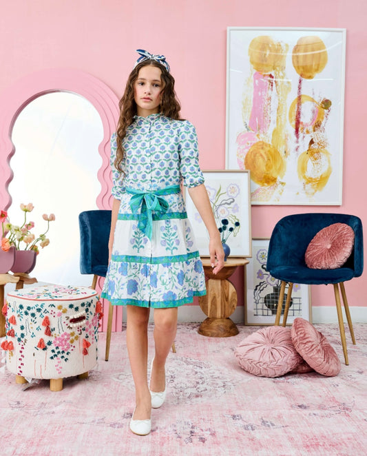 PORTER GREEN PURPLE FLORAL DRESS 2078