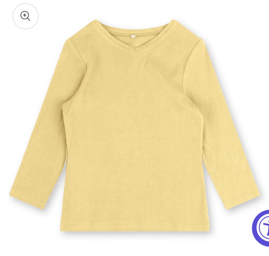 POINT 3/4 SLEEVE CLASSIC V-NECK LEMON CELLO