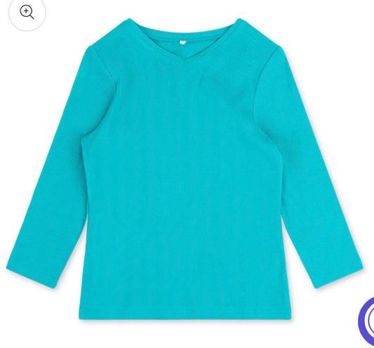 POINT 3/4 SLEEVE CLASSIC V-NECK GEMSTONE TEAL
