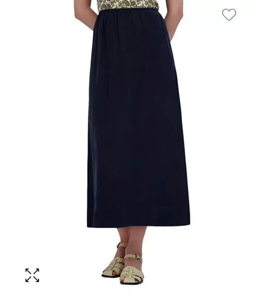 Point Brushed A-Line Skirt Dusk Navy