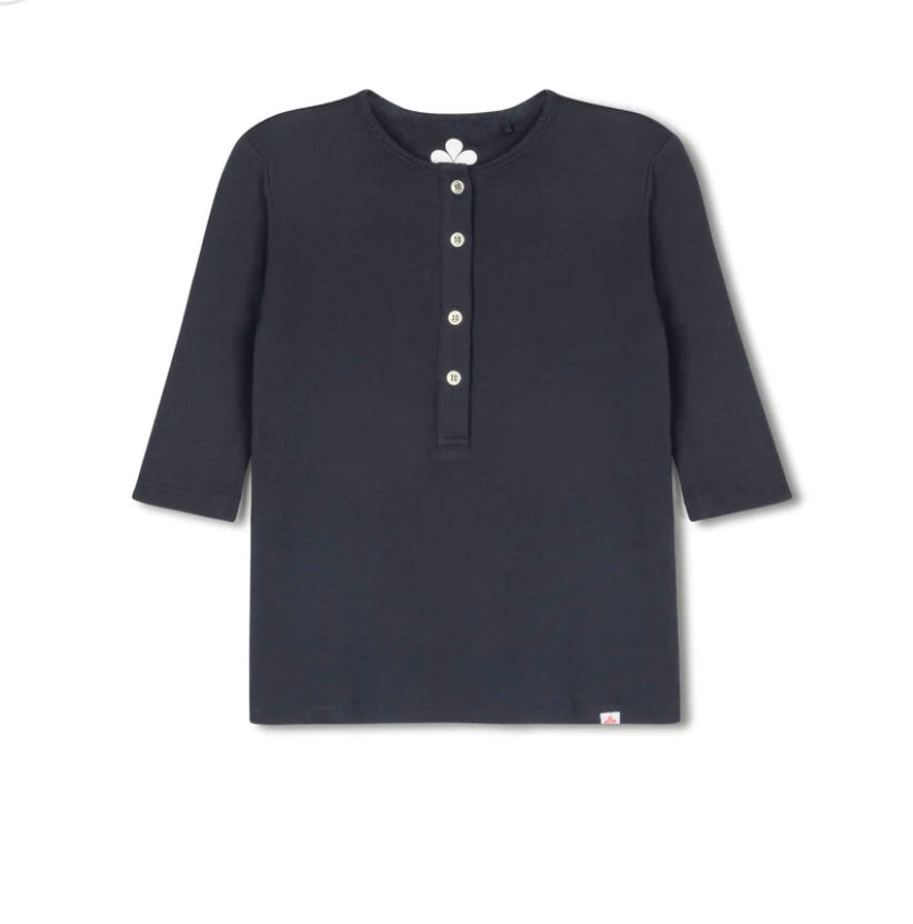 GIRLS RIBBED HENLEY TSHIRT - 4 Colors