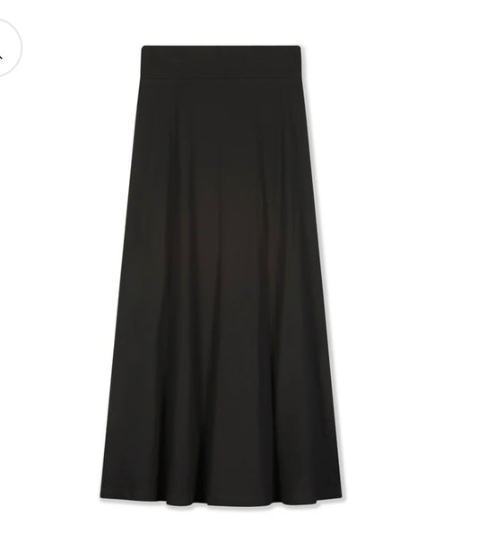 THREE BOW RIBBED CAMP SKIRT MAXI WOMEN- BLACK