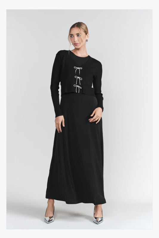 ADINA LV Sleeveless Jersey Dress Black